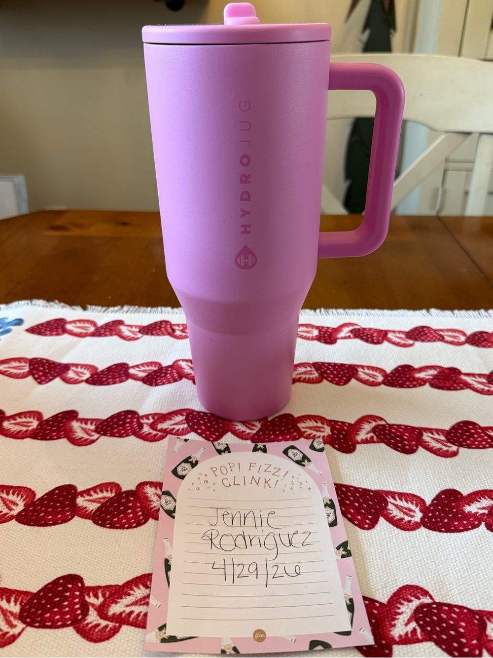 Bubble Gum Pink 40oz HydroJug Traveler